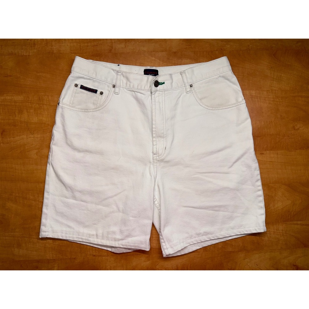 Vintage Tommy Hilfiger Tommy Jeans White Denim Shorts Mens 34 90s Baggy Y2K